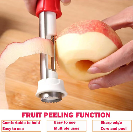 Premium Fruit Corer Set - Effortless Core Removal for Apples, Pears, and Pineapples - Upgraded Stainless 2 In 1 Corers, Pineapple Corer and Slicer Tool,Easy to Use and Clean