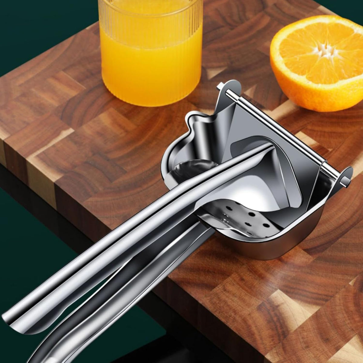 Stainless Steel Manual Juicer, Orange Juice Squeezer, Lemon Squeezer Stainless Steel, Orange Juice Squeezer, Fruit Juicer for Watermelon Lemon Orange Grapes and Other Fruit
