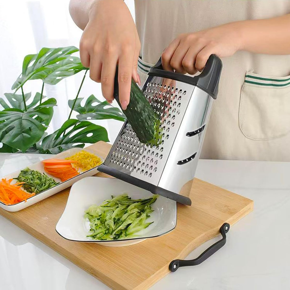 Cheese Grater - Mini Size 4-Sided Box Grater, Food Grater for Cheese, Parmesan & Vegetables, Dishwasher Safe Graters for Kitchen