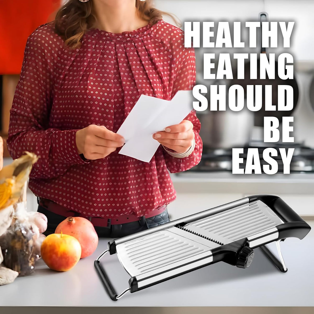 Mandoline Slicer for Kitchen, Adjustable Vegetable Slicer