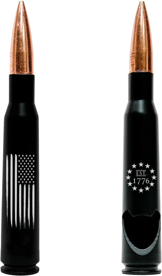 50.Cal American Flag Bottle Opener – American Flag Replica 50 BMG Opener - Patriotic Gift - Flag Bottle Opener