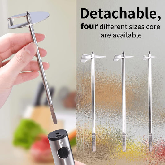 Newness Multi-Purpose Veggie Drill with Sharp Blade and Ergonomic Anti-Slip Handle, 4 Sizes for Coring and Hollowing out Zucchini, Potatoes, Carrot