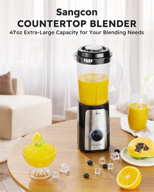 Blenders for Kitchen, 5-in-1 Food Processor Combo for Smoothies Set | BPA-Free 47oz Pitcher, 2.5-Cup Bowl, 18/11oz Cups, 3 Blades; Housewives Prep Shakes, Meat, Sauces, Salsa, Coffee, Dry Spices