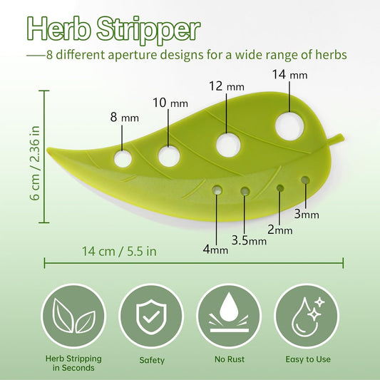 Premium Herb Stripper, Kitchen Herbs Leaf Stripping Tool, Herb Stripper Tool, Herb Leaf Peeler for Collard Greens Thyme Basil Rosemary Stripper, Dishwasher Safe