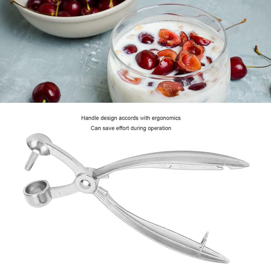 Aluminum Cherry Pitter Tool Kitchen Fruit Corer Handheld Cherry & Olive Stone Remover with Ergonomic Handle