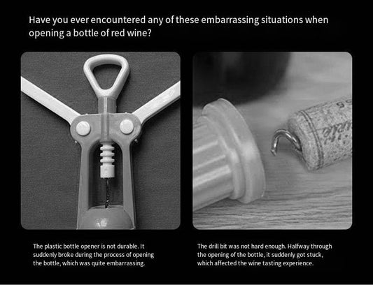Wine Opener Wing Corkscrew - Ergonomic Stainless Steel Lever, Built - in Bottle Opener, Durable Wine Key for Home Bar Use(1Pack)