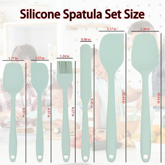 6 Pieces Silicone Spatula Set, Food Grade Silicone Scraper Spatulas Heat Resistant Kitchen Utensils Brush BPA-free Spatula for Scraping, Cooking, Mixing, Baking