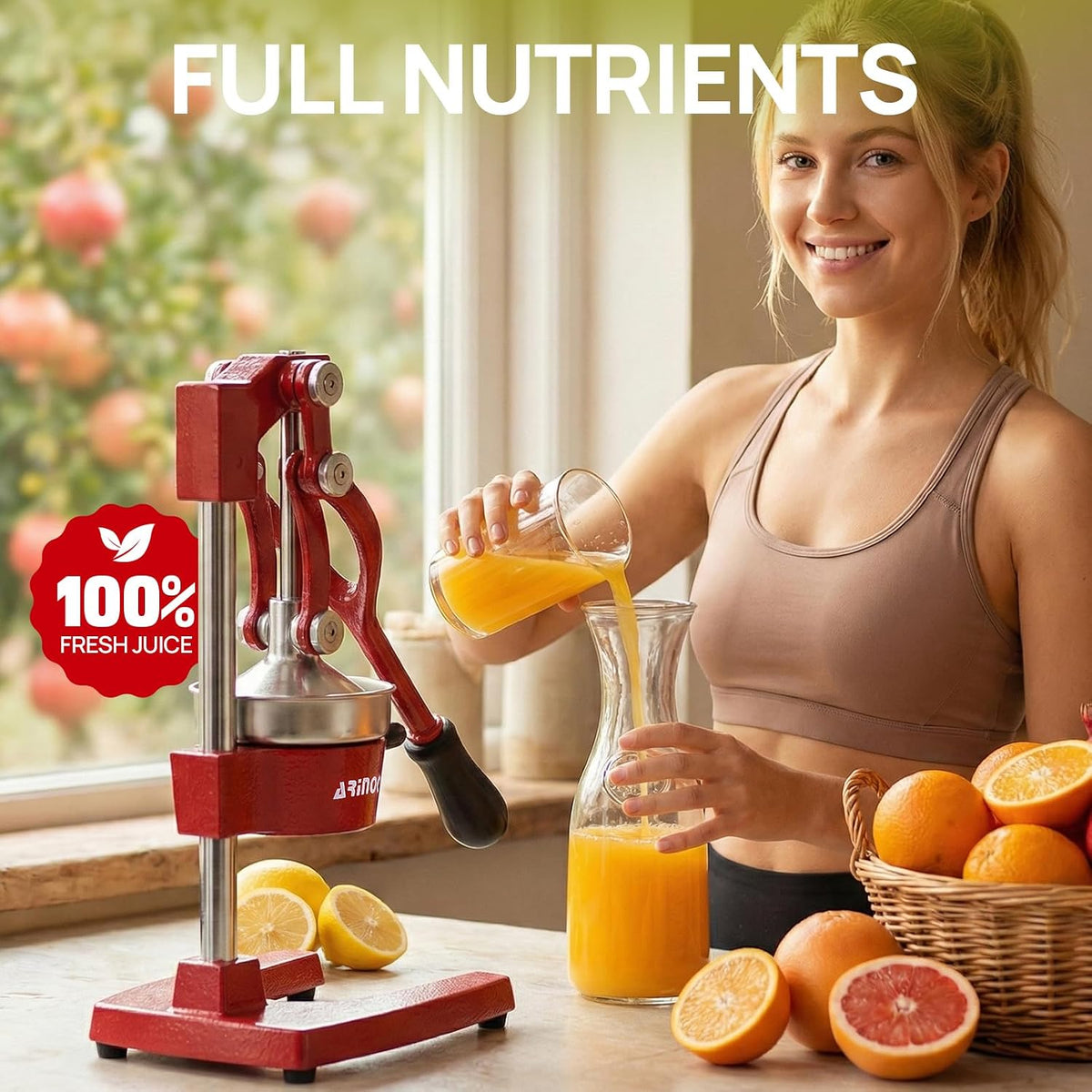 Cast Iron Juicer, Heavy Duty Manual Citrus Juicer