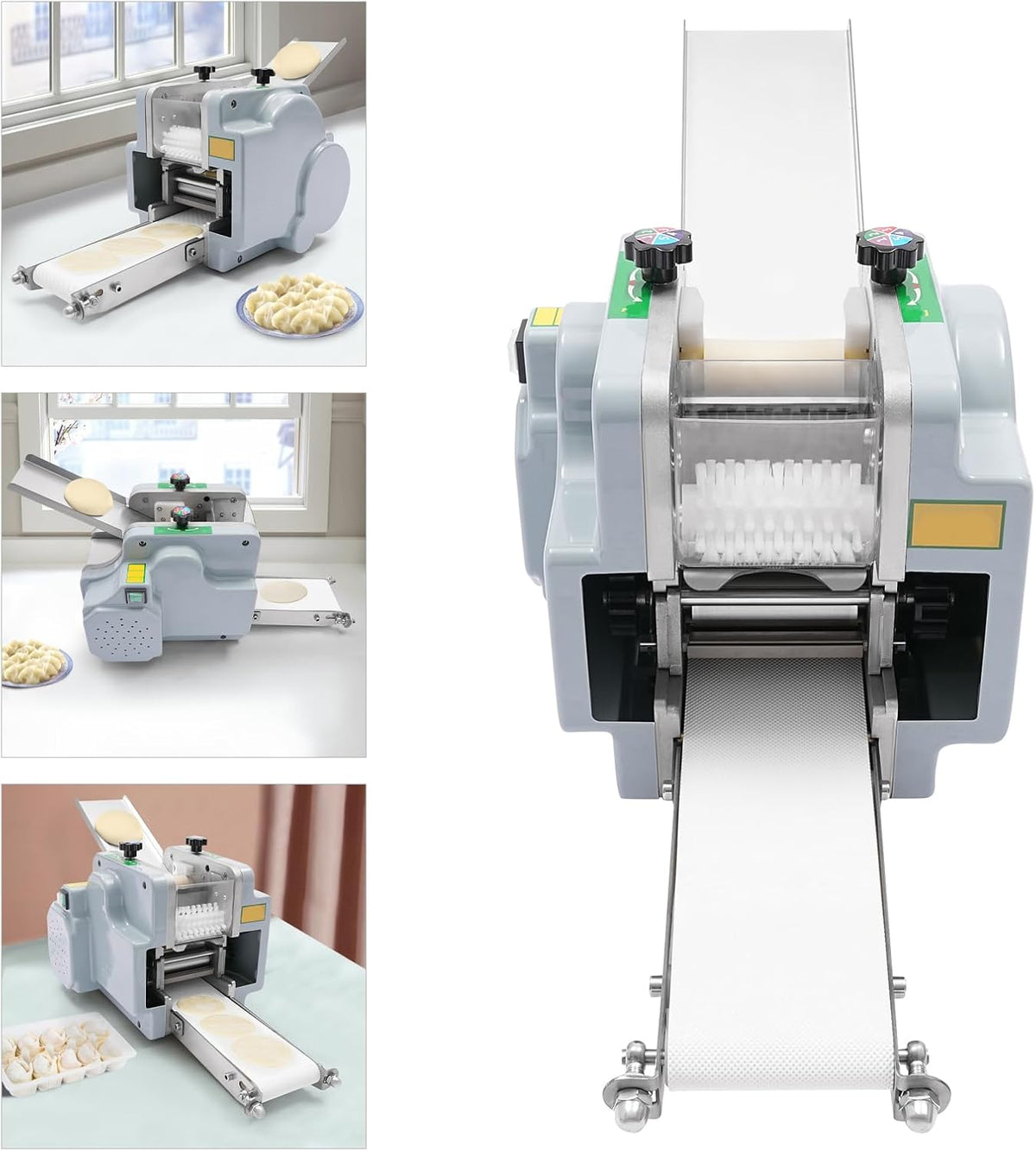 Dumpling Wrapper Maker, 140W Automatic Dumpling Skin Processing Machine 5 Levels Dough Wrapper with Mold, Commercial Dumpling Wrapper Roller Machine Pastry Sheet Presser Chaos Skin Machine