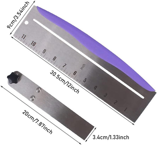 12 Inch Stainless Steel Cake Scraper & Smoother, Adjustable Kitchen Spatula for Icing, Frosting, Mousse, Cheese, and Cream Cakes,Perfect Tool for Icing, Frosting, Cream Edge