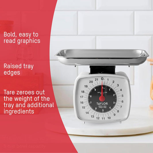 Analog Kitchen Scale Mechanical Food Scale, 22 lb Capacity, Multicolor
