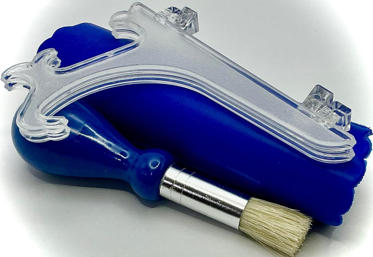 Premium Ceramic Garlic Grater Plate Set - Blue Gradient Floral