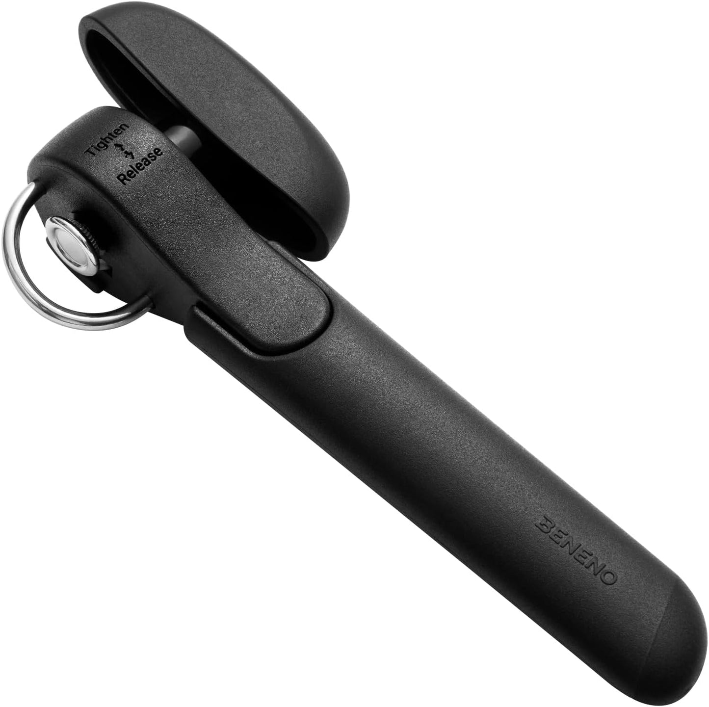 Can Opener, Safety Side Cut Manual Can Opener with Sharp Cutting Blade Smooth Edge, Effortless Easy to Turn Knob, Comfort Grip Handle, Smooth Cutting Can Lid with no Sharp Edges, Black