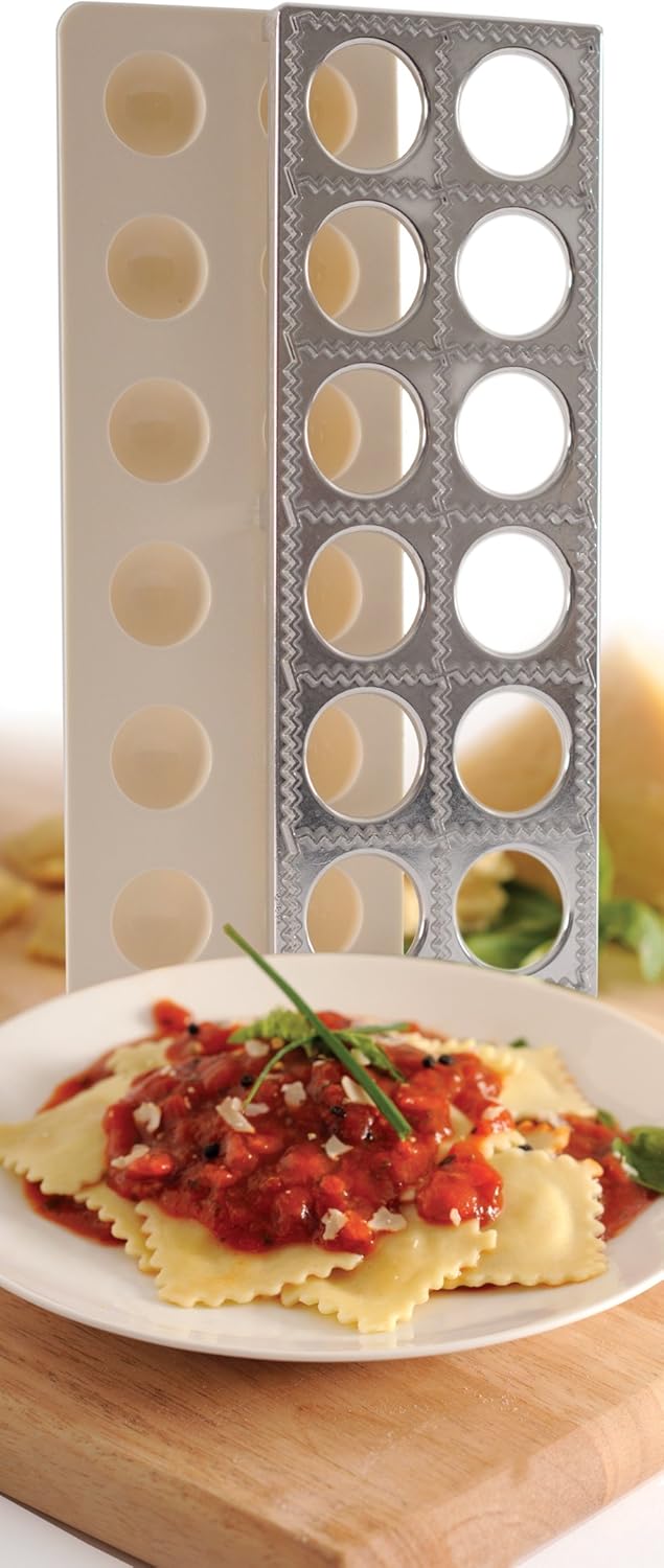 Ravioli Maker With Press 12 Inches, Metallic