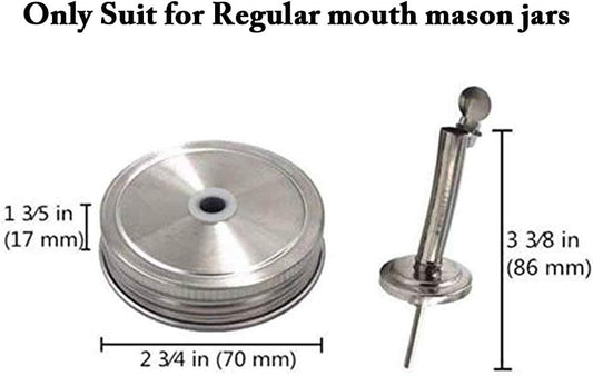 Mason Jar Liquor/Oil Pour Spout Dispenser, Sprouting Mason Jar Lid,Shaker Lid Shaker Dry Rub Lid - Cocktail, Mix Spices, Dredge Flour, Sugar Pack of 6