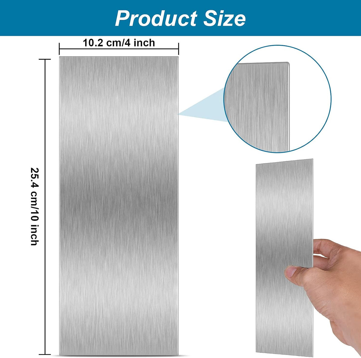 10 Inch Stainless Steel Cake Scraper Double Sided Metal Smoother
