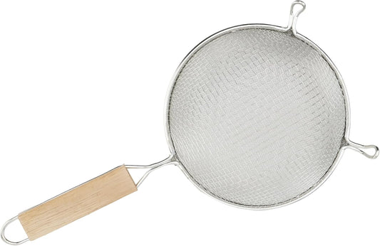 Strainer, 6.25-Inch Diameter, Fine Double Mesh, Medium, Tin, Tan