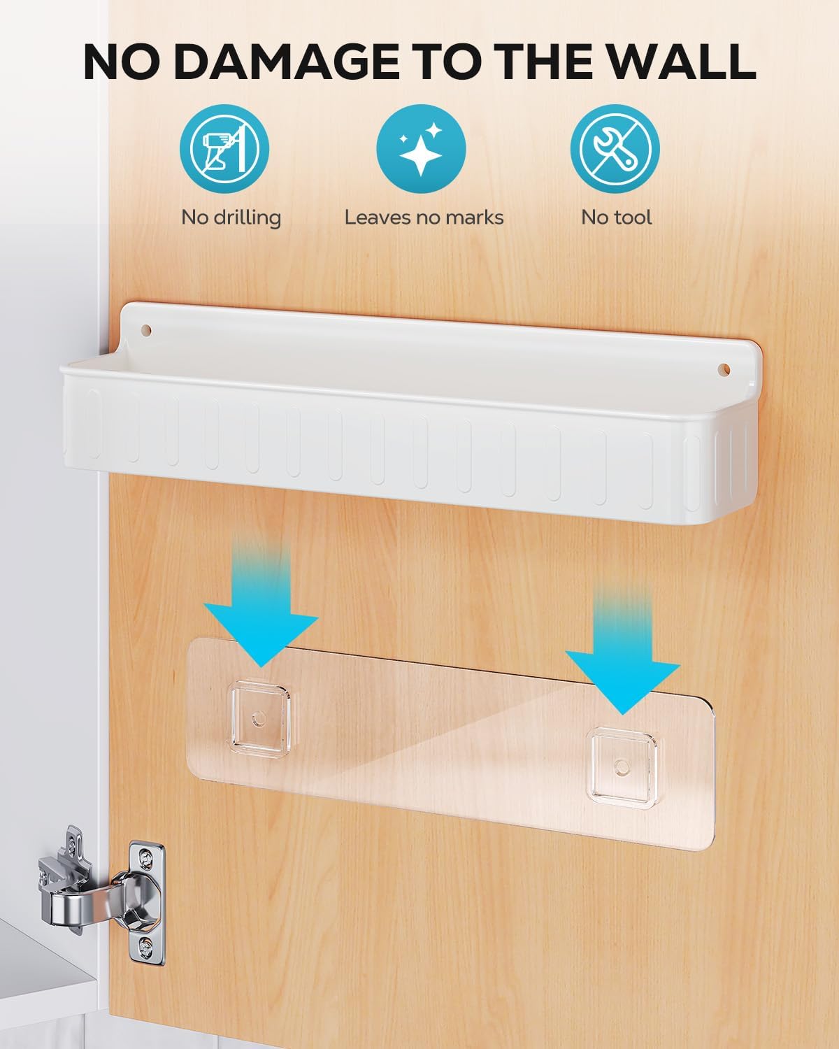 Spice Rack Wall Mount, 4 Pack Clear, 2" Depth, Screw/Adhesive | Wall-Mounted with Removable Hooks Saves Counter Space, Fits 2" Deep Jars, Ideal for Kitchen Cabinets, Pantry Doors, and RVs.