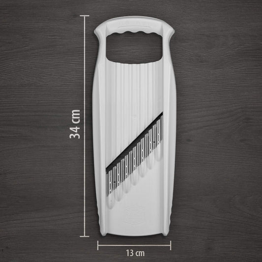 Wave-Waffle XXL PowerLine Crinkle Cut Vegetable Slicer (White) • Wavy Mandoline for Vegetables • Wave/Waffle/Crinkle Cut • Potato Slicer for Lattice Potatoes