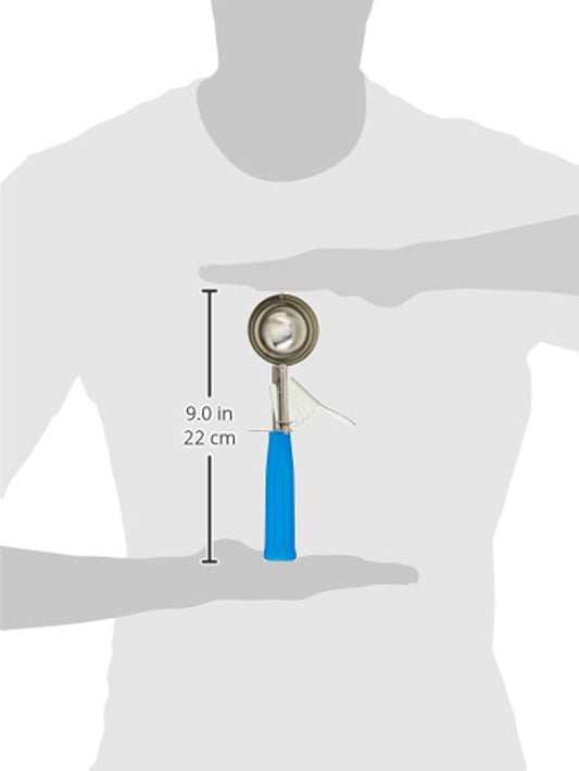 No.16 Ice Cream Disher with Plastic Handle, Size 16, 2 3/4 oz capacity, Blue, Stainess Steel