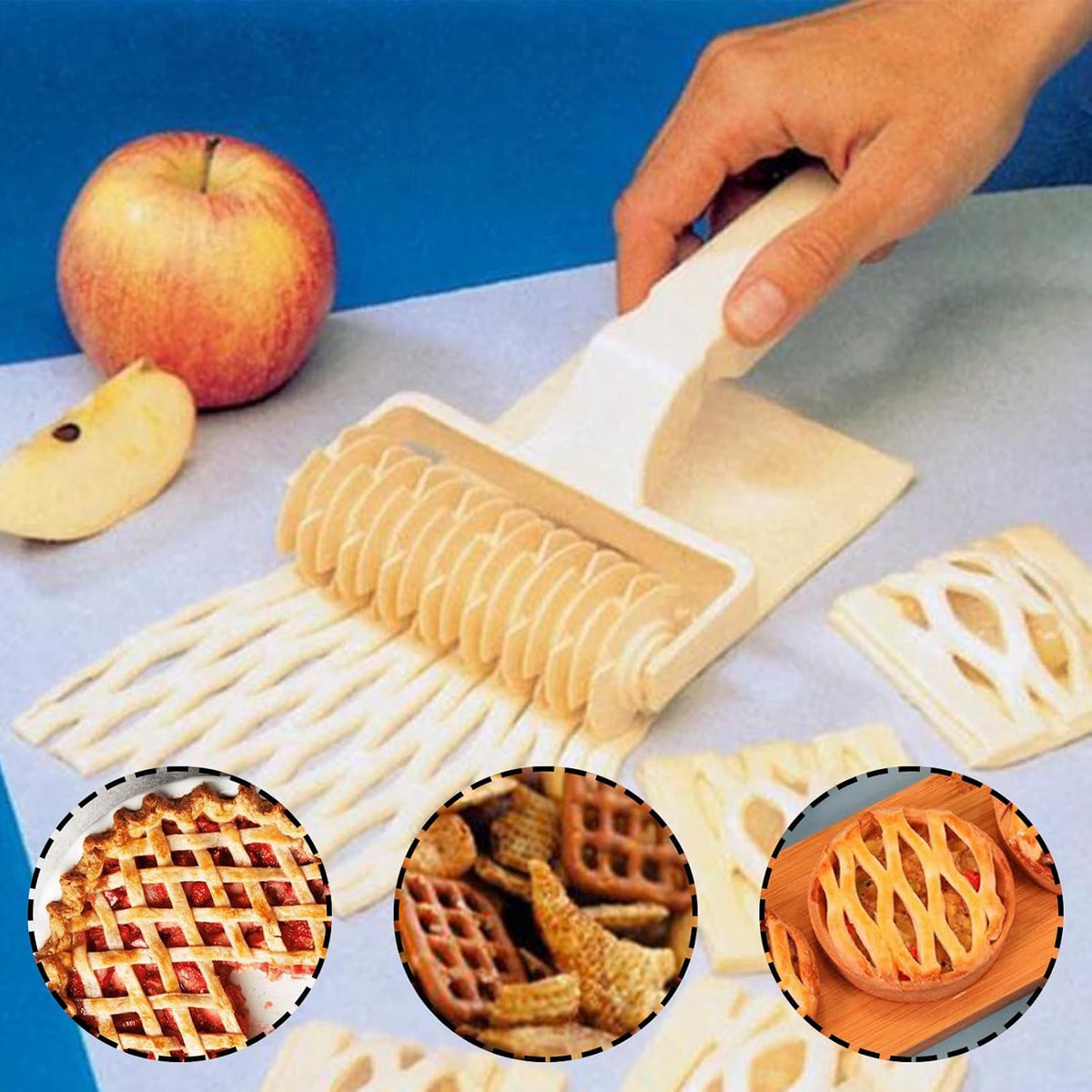 Pastry Lattice Roller Cutter 4.7 Inch Lattice Roller Tool for Dought Cookie Pie Pizza Bread