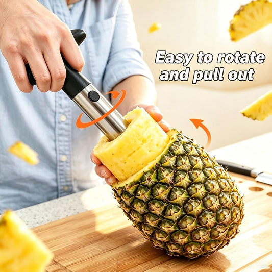 Pineapple Corer and Slicer,Stainless Steel Pineapple Cutter Tool | Pineapple Core Remover,Reinforced & Thickened Blade,Includes Apple Slicer,Easily Remove the Cores & Slice Pineapples & Apples