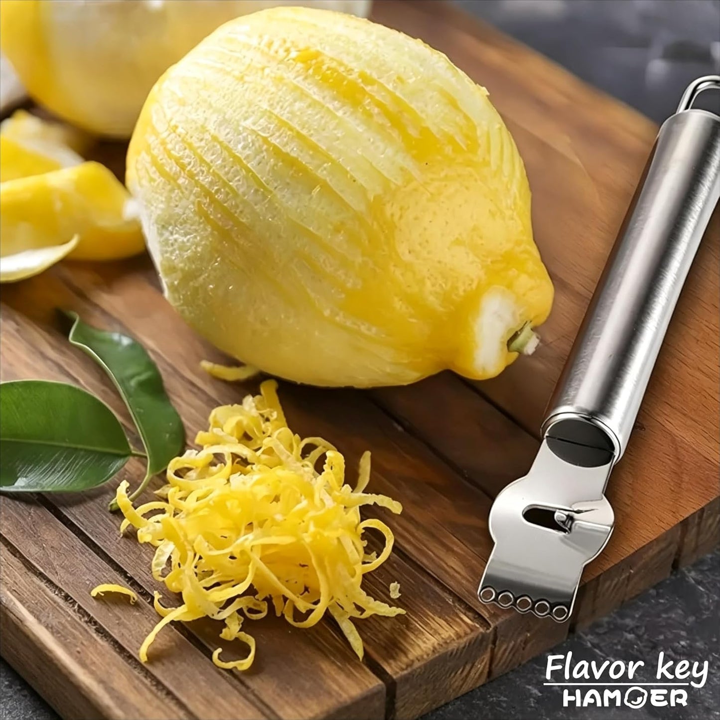 Lemon Citrus Zester & Channel Knife 2 Tools set with a storage box | Lemon twist Tool,U-Shaped Stainless Steel Blade,Carving Tool for Garnishing,Home Bars Bartender Gift