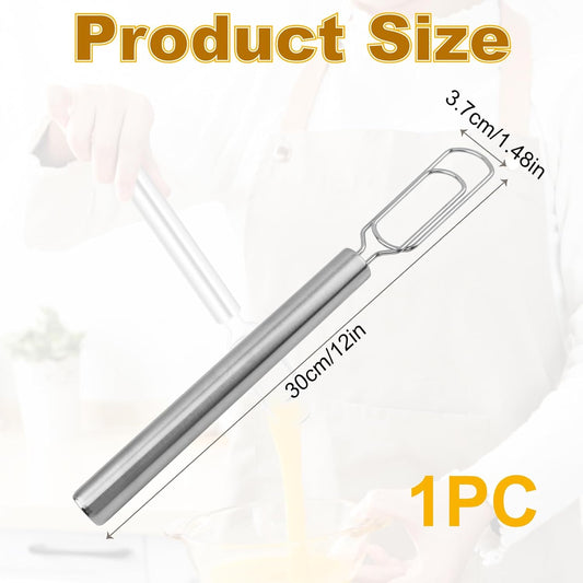 Danish Dough Whisk, 12" Stainless Steel Sourdough Mixer Tool for Sourdough Starter, Bread Whisk Tool for Pizza Bread Cake Mixing & Cooking(COLOR:Silver)