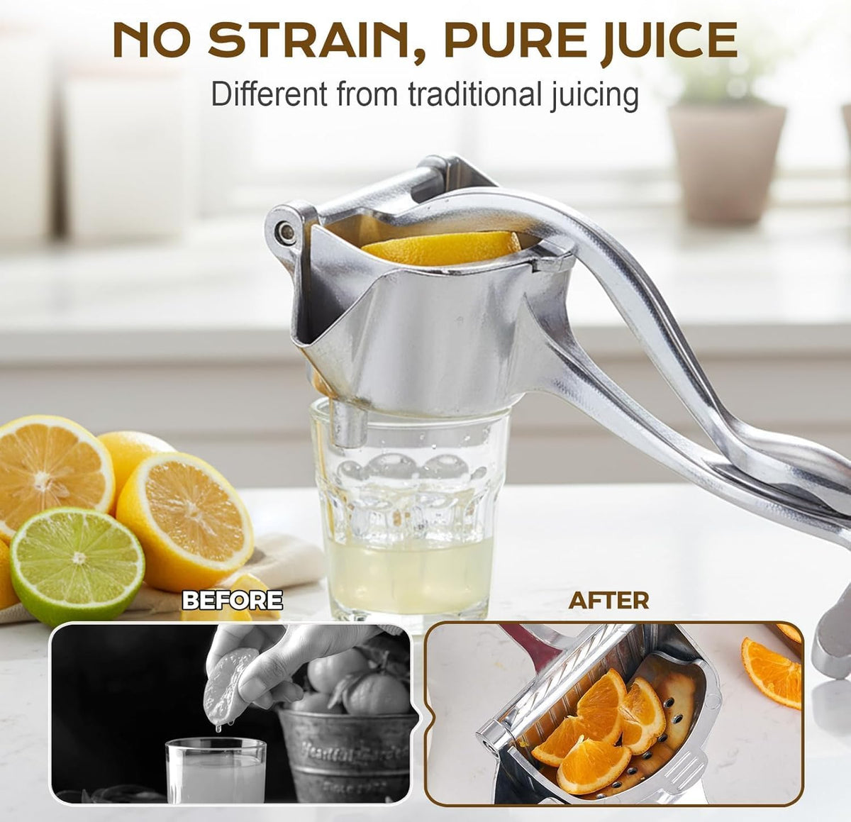 Fresh Fruit Juice Extractor,2026 Upgraded Aluminum Alloy Fresh Fruit Juice Extractor, Hand Press Juicer with Ergonomic Grip,Lemon Juicers,Easy to Clean Efficient Extraction of Citrus
