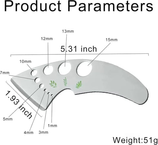 Herb Stripper 9 Holes, Stainless Steel Kitchen Herb Stripping Tool Loose Leaf Kale Razor Metal Leaf Pealer for Kale, Chard, Collard Greens, Thyme, Rosemary, Basil (2Pcs)