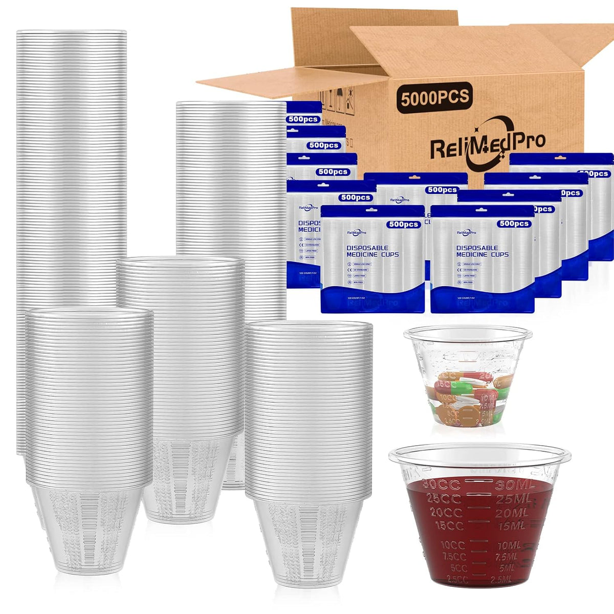 Disposable Medicine Cups, 300 Pack, 1 oz (30 ml), Graduated