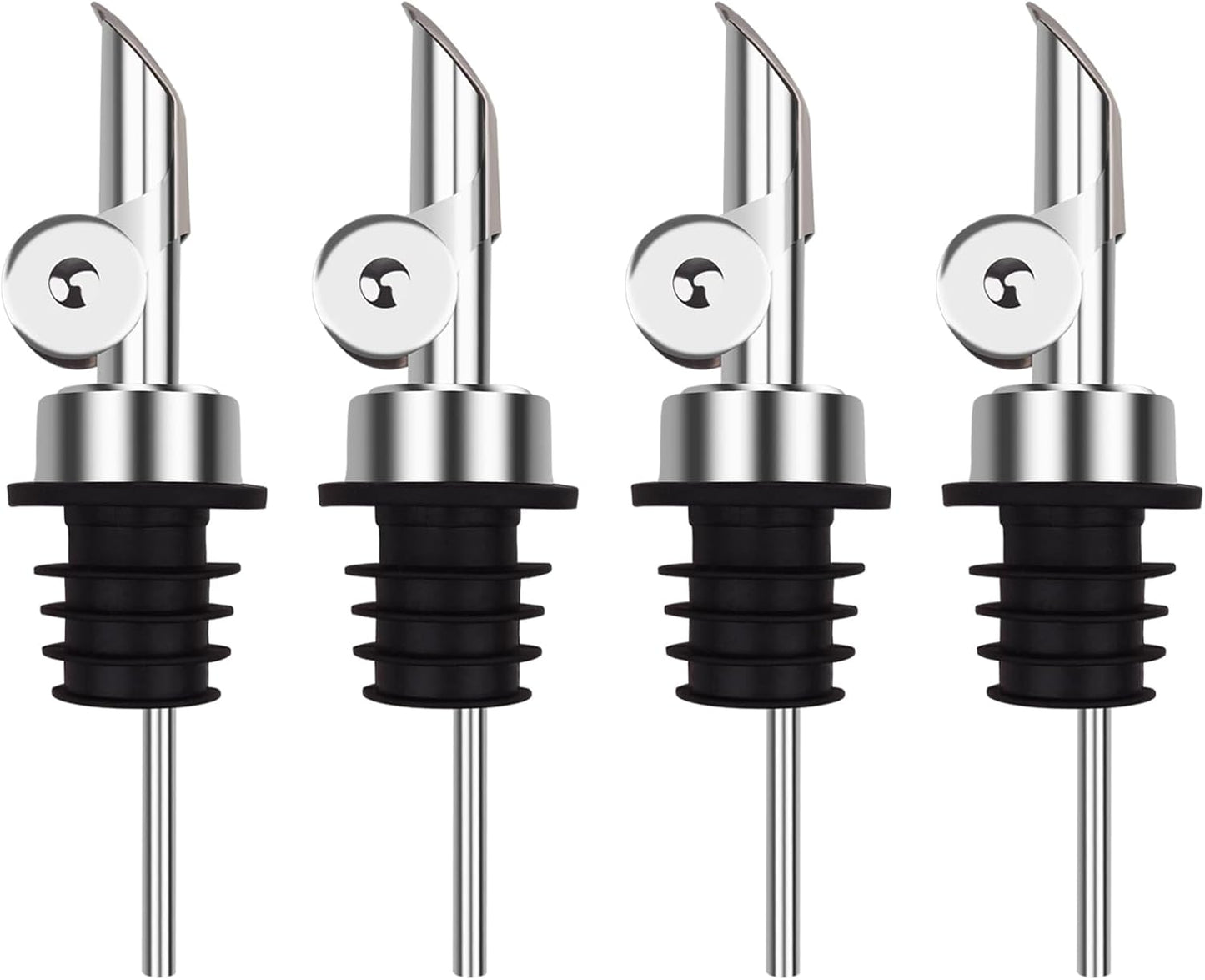 4 Pcs Olive Oil Dispenser Bottle Spout, Speed Liquor Pour Spout with Flip Top, Stainless Steel Auto Pour Spouts for Liquor Bottles, Oil Bottles, Vinegar, Syrup and Other Liquid Bottles Gold