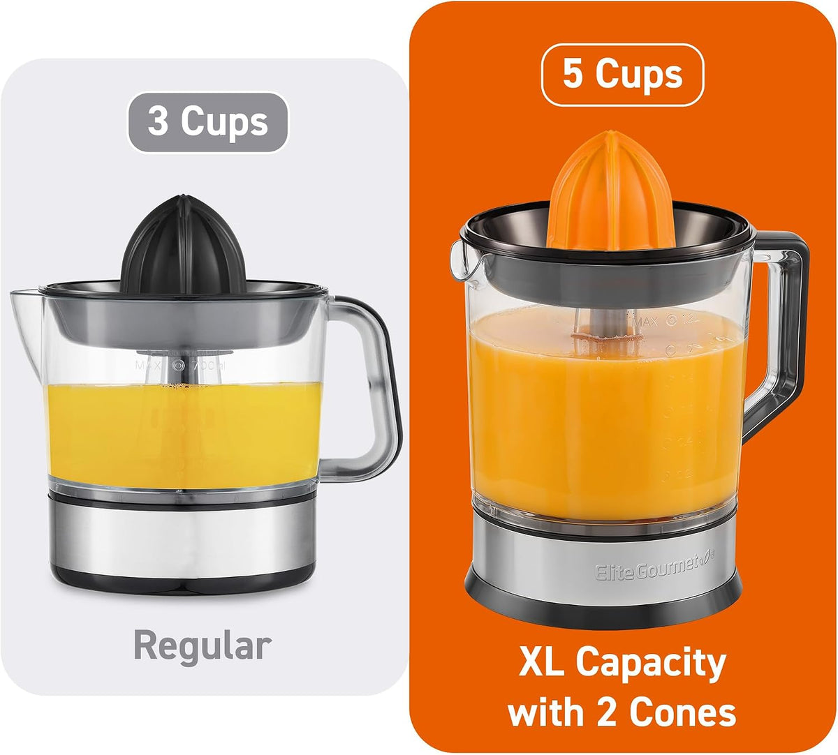 ETS623 Electric Citrus Juicer, 24 oz, Black/Stainless Steel