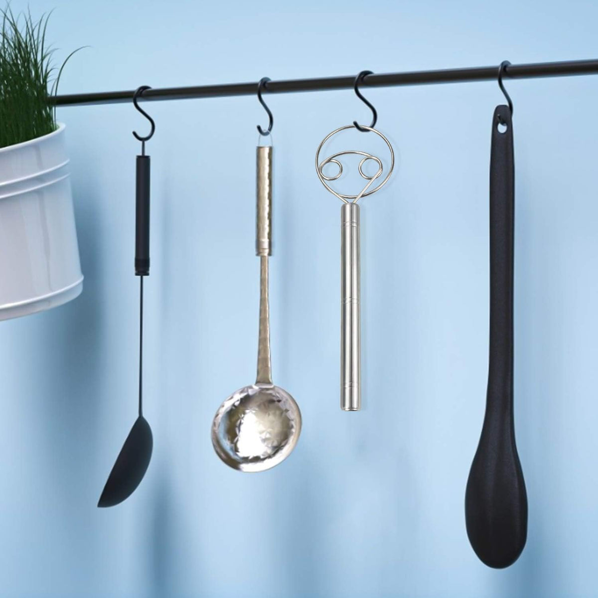 Large Danish Dough Whisk Bread Mixer, Premium Stainless Steel Dutch Whisk for Bread, Pastry or Pizza Dough - Perfect Baking Tool Alternative to a Blender, Mixer or Hook