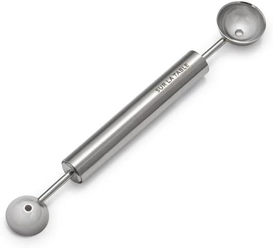 Stainless Steel Dual Melon Baller, Silver