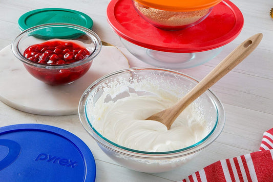 325 (2.5Qt) Glass Mixing Bowl - Made in USA | Tempered Glass | Thick Glass Walls | Wide Rim | Nesting Design | Mixing Bowl | Refrigerator & Freezer Safe | Dishwasher Safe