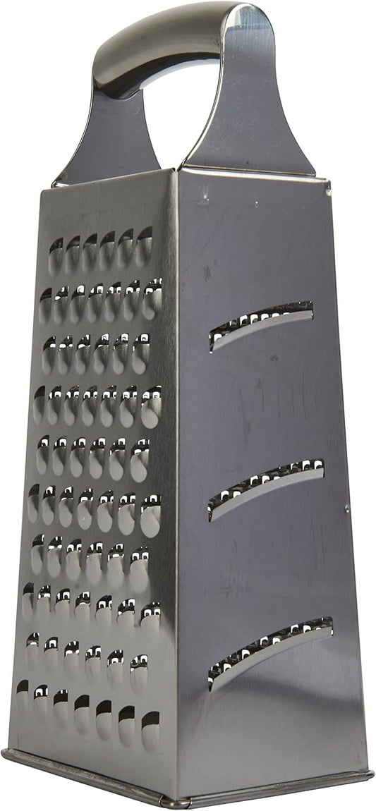 Acid-Etched Stainless Steel Box Grater with Handle, 24 cm (9.5"), Silver