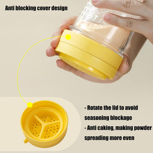 12-Ounce Glass Parmesan Cheese Shaker with Airtight Lid - Anti-Clogging Dispenser for Grated Cheese, Sugar, Matcha & Spices