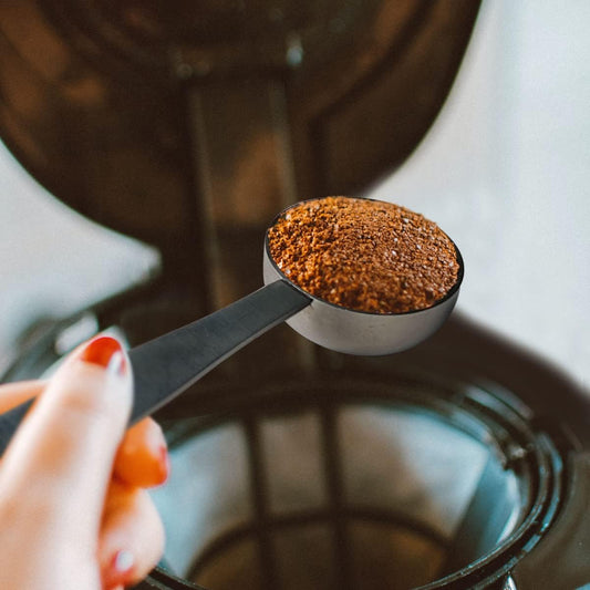 2-in-1 Coffee Scoops, 304 Stainless Steel Tablespoon Measure Spoon, with Pressed Bottom for Coffee Bean Press Coffee Grinding Pressing(Silver15 ml)