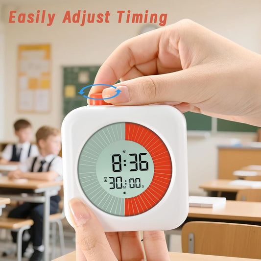 Back to School Supplies Visual Timer for Kids, ADHD, Autism | 60-Minute Countdown 3-in-1(Timer & Clock & Alarm), Time Management Tool, Classroom Essential, Ideal Teacher Gift