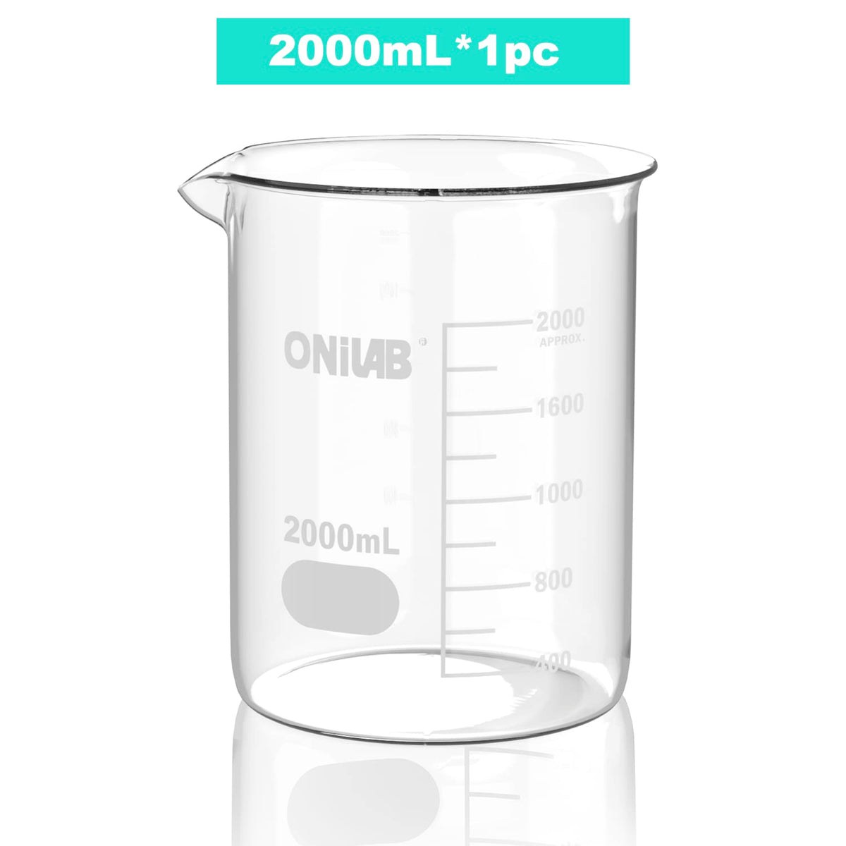 Glass Measuring Beaker Set 50ml 100ml 250ml 500ml 1000ml(Pack of 5)