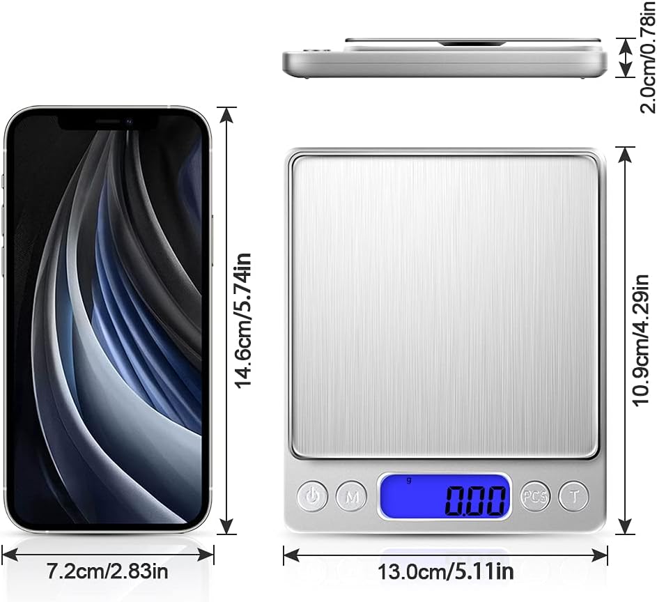 Digital Kitchen Scale 500g/0.01g, High Precision Cooking Food Scale
