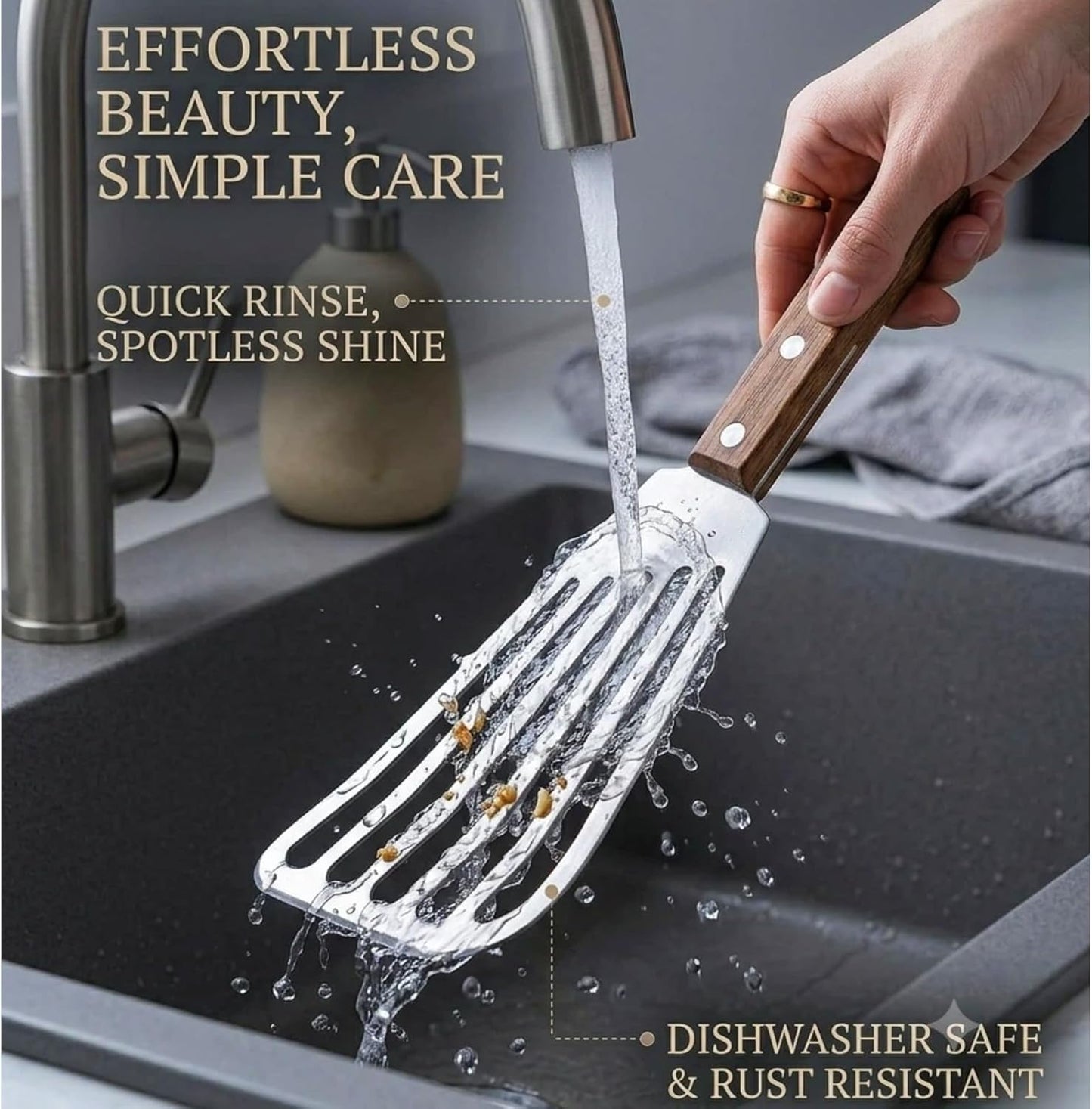 Fish Spatula Stainless Steel, Metal Slotted Spatula for Non-Stick Cookware Fish Flexible Spatulas Turner for Kitchen Cooking Barbecue Egg Grill