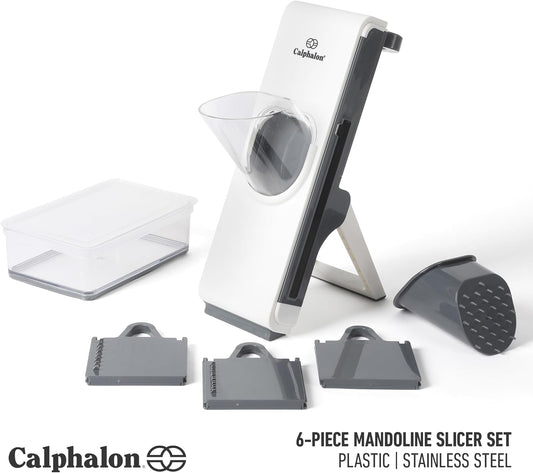 Aero Mandoline Slicer, Stainless Steel Vegetable Slicer with Container, Adjustable Mandoline with Interchangeable Blades & Wide Chute for Precision Slicing & Food Prep
