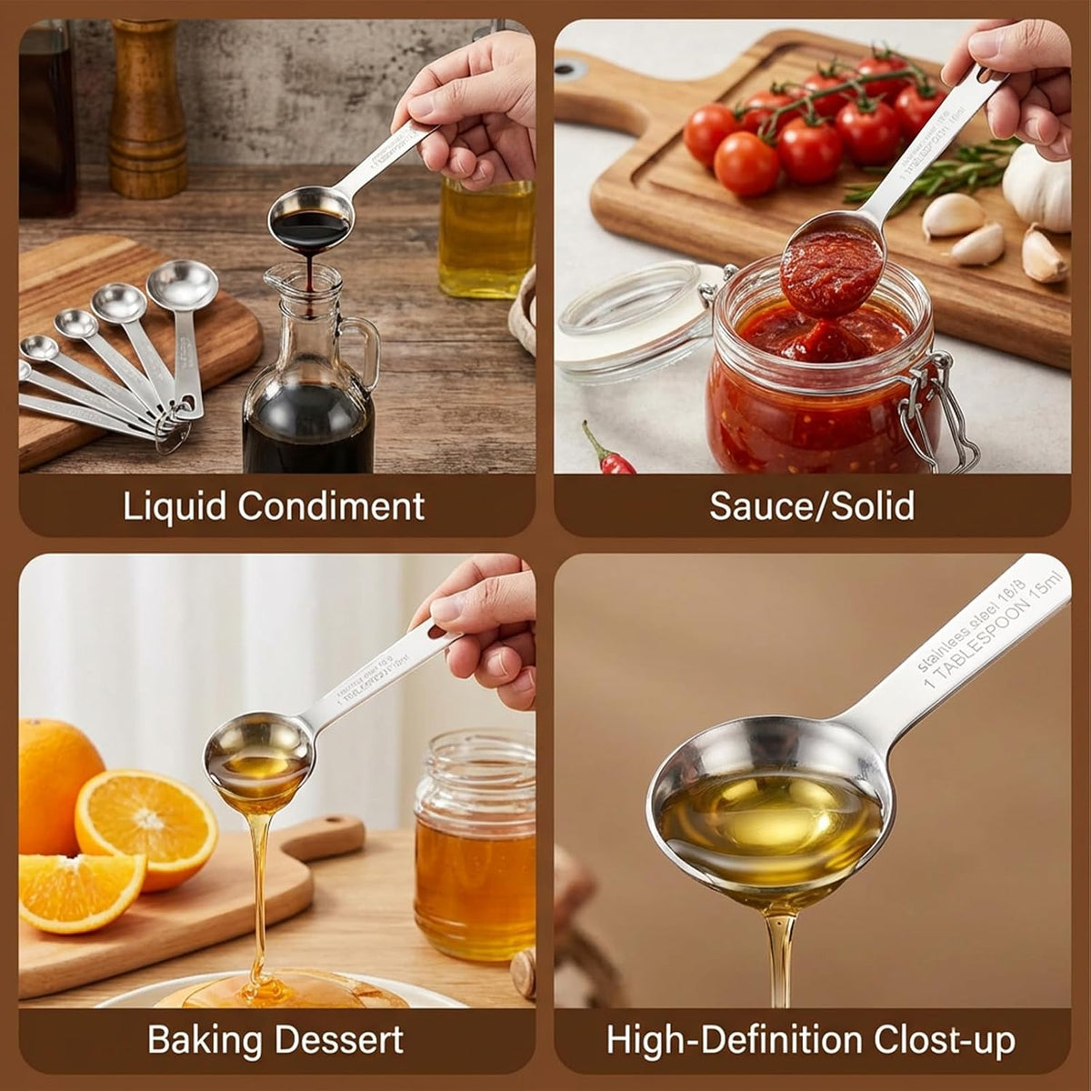 2PCS 15 ml Stainless Steel Teaspoon Measuring Spoons 3tsp Tablespoon Measurings Individual Measuring Scoop Single Teaspoons Metal Measurings Spoons Long Handle Spoon for Kitchen Home Tea Coffee