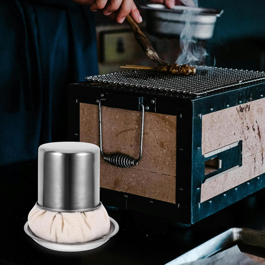 Pancake Grease Brush, Oil Brush for Cooking, BBQ Grill Oil Applicator Cooking Accessory Mop Tools Wiper (with Tray) Crepe Spreader Basting Sauce Pancakes Tools