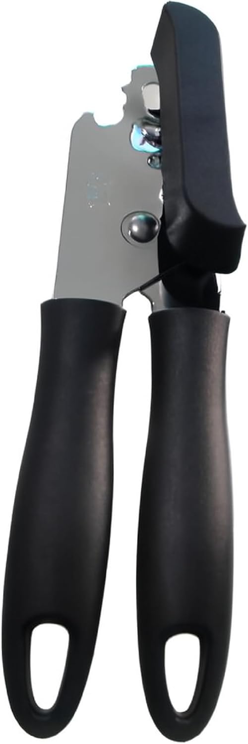 Professional Manual Can Opener, Black, Stainless Steel, Comfort Grip Handles, Kitchen Utensil