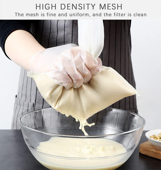 4PCS Large Size Fine Mesh Nylon Strainer For Kitchen,CheeseCloth For Straining With Handle Strainers ,Extra Fine Mesh Strainer Cheese Cloths Bulk Sieve For Cooking Kitchen Tools For Straining