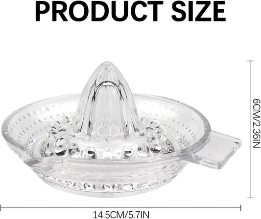 Lemon Squeezer Fruit Hand Squeezer Hand Juicer with Handle, Dishwasher Safe, Heavyweight Glass