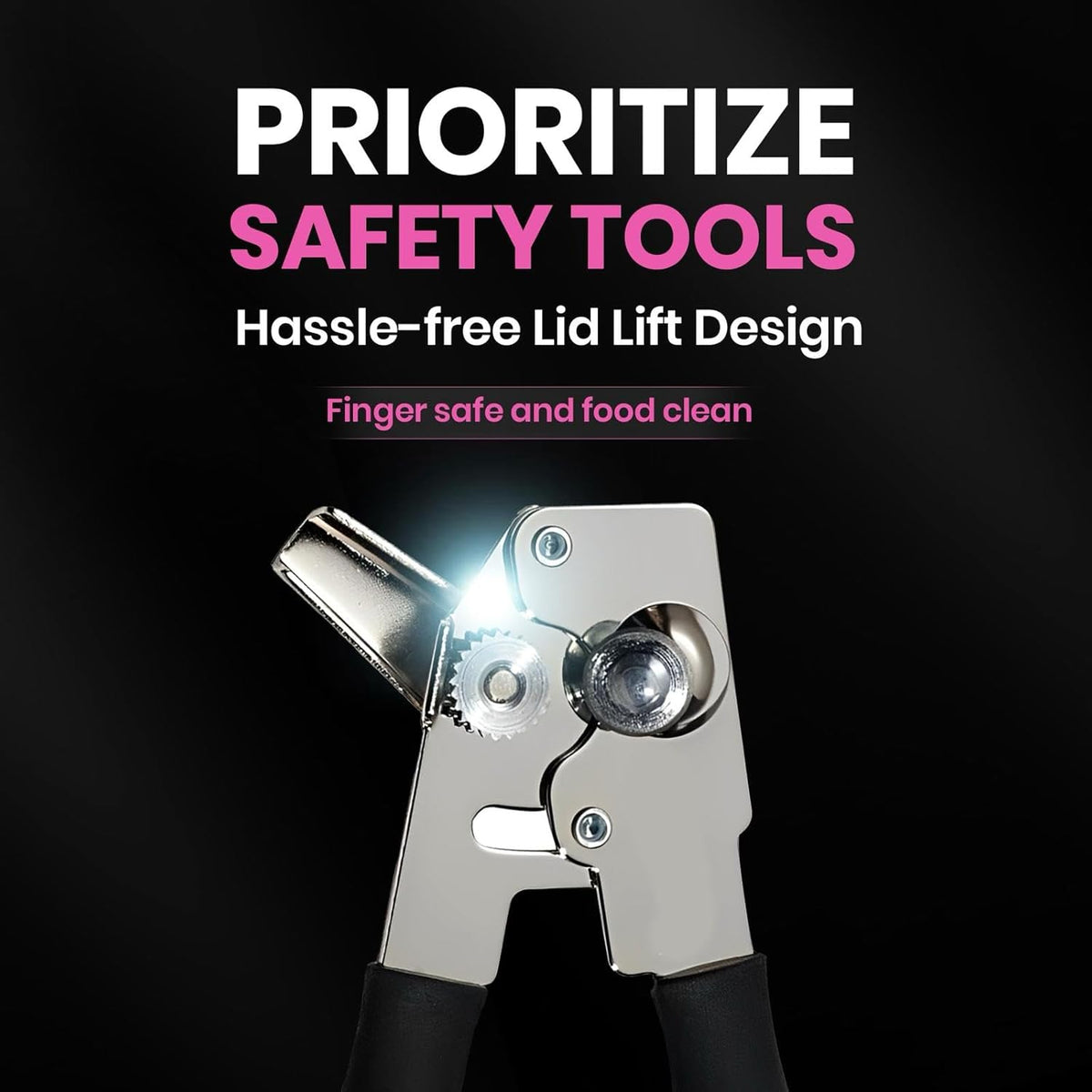 Professional Grade Handheld Manual Multifunction Can Opener & Bottle Opener With Magnet Heavy Duty and Smooth Handle With Comfortable Grip - Pink - EEF Group